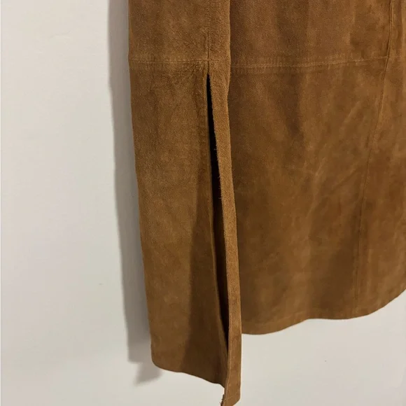 Stunning Vintage Pendleton Camel Brown 100% Leather Maxi Skirt Skirt - Picture 4 of 6